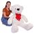Urso Gigante Pelúcia Teddy 1,10 Metros com Laço - Várias Cores - Barros Baby Urso baunilha com laço pink