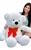Urso Gigante Pelúcia Teddy 1,10 Metros com Laço - Várias Cores - Barros Baby Urso baunilha com laço vermelho