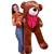 Urso Gigante Pelúcia Teddy 1,10 Metros com Laço - Várias Cores - Barros Baby Urso mel com laço pink