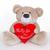 Urso Grande De Pelúcia 60Cm Teddy Bear Com Coração Personalizado Feliz Dia Dos Namorados Avelã