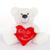 Urso Grande De Pelúcia 60Cm Teddy Bear Com Coração Personalizado Feliz Dia Dos Namorados Baunilha