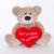 Urso Grande De Pelúcia 60cm  Teddy Bear Com Coração Personalizado Te Amo Mil Milhões Avelã