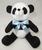 Urso Panda Pelúcia Velboa 33cm Fofinho Com Laços Varias Cores Azul bebê