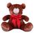 Urso Teddy De Pelúcia Sentado Com Laço Tamanho G 50cm - Barros Baby Store Mel com laço vermelho
