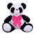 Urso Teddy De Pelúcia Sentado Com Laço Tamanho G 50cm - Barros Baby Store Panda com laço pink