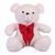 Urso Teddy De Pelúcia Sentado Com Laço Tamanho G 50cm - Barros Baby Store Baunilha com laço vernelho