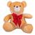 Urso Teddy De Pelúcia Sentado Com Laço Tamanho G 50cm - Barros Baby Store Doce de leite com laço vermelho