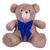 Urso Teddy De Pelúcia Sentado Com Laço Tamanho G 50cm - Barros Baby Store Avelã com azul azul