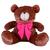 Urso Teddy De Pelúcia Sentado Com Laço Tamanho G 50cm - Barros Baby Store Mel com laço pink