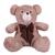 Urso Teddy De Pelúcia Sentado Com Laço Tamanho G 50cm - Barros Baby Store Avelã com laço tabaco