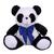 Urso Teddy De Pelúcia Sentado Com Laço Tamanho G 50cm - Beca Baby Panda com laço azul