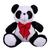 Urso Teddy De Pelúcia Tamanho 50cm G Preto vermelho