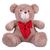 Urso Teddy De Pelúcia Tamanho 50cm G Avelã vermelho