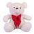 Urso Teddy De Pelúcia Tamanho 50cm G Brancovermelho