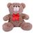 Urso Ursinho De Pelúcia Antialérgico Teddy 36cm Com Laço - Barros Baby Store Avelã