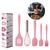 Utensílios Para Cozinha De Silicone Kit Jogo 5 Unidades Rosa