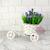 Vaso Bicicleta Miniatura com Arranjo de Flores - Decoração  Flor Roxa 01