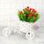 Vaso Bicicleta Miniatura com Arranjo de Flores - Decoração  Flor Vermelha 01