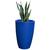 Vaso Cone Texturizado em Polietileno Escovado Planta Flor Azul