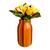 Vaso de Cerâmica p/ Flores Plantas 25cm Imitando Couro G Marrom