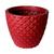 Vaso para Planta Cone Redondo Modelo Diamante 3D Decoração Moderna Casa e Jardim 30 x 35 VERMELHO