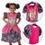 Vestido Bandeiras Infantil Luxo Rosa Festa Junina Arraiá  Rosa