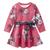 Vestido Bebê Milon Estampado Manga Longa Rosa escuro