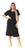 Vestido Camisão Feminino Chemise Manga Curta Verão Casual Midi Vestido camisão preto maite