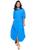 Vestido Chemise Camisão Longo Midi Manga Princesa Luxo 3/4 Azul
