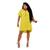 Vestido Chemise Feminino 3 Botões Modelo Alfaiataria Malha Amarelo