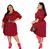 Vestido Chemise Xadrez Blusão Feminino Plus Size Vermelho