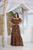 Vestido cigana longo manga curta viscolinho Onça