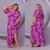 Vestido Ciganinha Plus size Estampado Elastex na Cintura com Forro Feminino Roxo