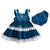 Vestido com Calcinha Infantil Feminino para Bebê Strass Fashion Upi Uli 1092 Azul jeans