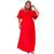 Vestido Com Manga godê Longo Plus Size Vermelho