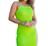 Vestido curto canelado alça fina neon feminina fashion Verde neon