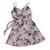 Vestido curto de alça estampado Floral com cinto verão Rose