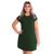 Vestido Curto T-Shirt Blusão Plus Size Verde militar