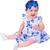 Vestido de Bebê Menina Florido com Tiara 100% Algodão Iris Azul