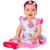 Vestido de Bebê Menina Infantil com Tiara 100% Algodão Azul, Pink