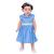 Vestido de Bebê Menina Infantil com Tiara 100% Algodão Azul aço
