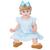 Vestido de Bebê Menina Infantil com Tiara 100% Algodão Azul piscina