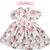 Vestido de Bebê Menina Infantil com Tiara 100% Algodão Branco, Rosa