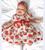Vestido de Bebê Menina Infantil com Tiara 100% Algodão Branco, Vermelho