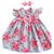 Vestido de Bebê Menina Infantil com Tiara 100% Algodão Cinza, Rosa