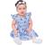 Vestido de Bebê Menina Infantil com Tiara 100% Algodão Azul claro