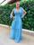 Vestido de festa madrinha formatura longo tendência tule maldivas Azul serenity