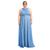 Vestido De Festa Plus Size Madrinha Longo Multiformas 50/64 Azul serenety