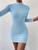 Vestido de Manga Longa e Gola Alta: O Modelo que Valoriza seu Corpo e seu Estilo Azul bebê