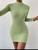 Vestido de Manga Longa e Gola Alta: O Modelo que Valoriza seu Corpo e seu Estilo Verde menta